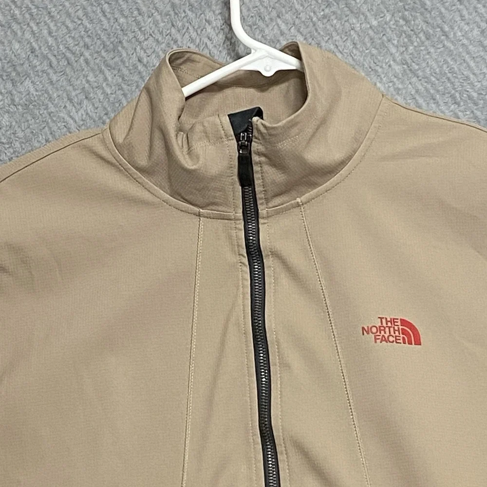 The North Face Kadet Jacket Mens Large Full Zip Beige Softshell Performance